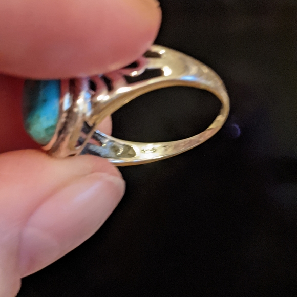 Arizona Mohave Turquoise 925 Silver Ring, size 8.5 - Picture 9 of 15